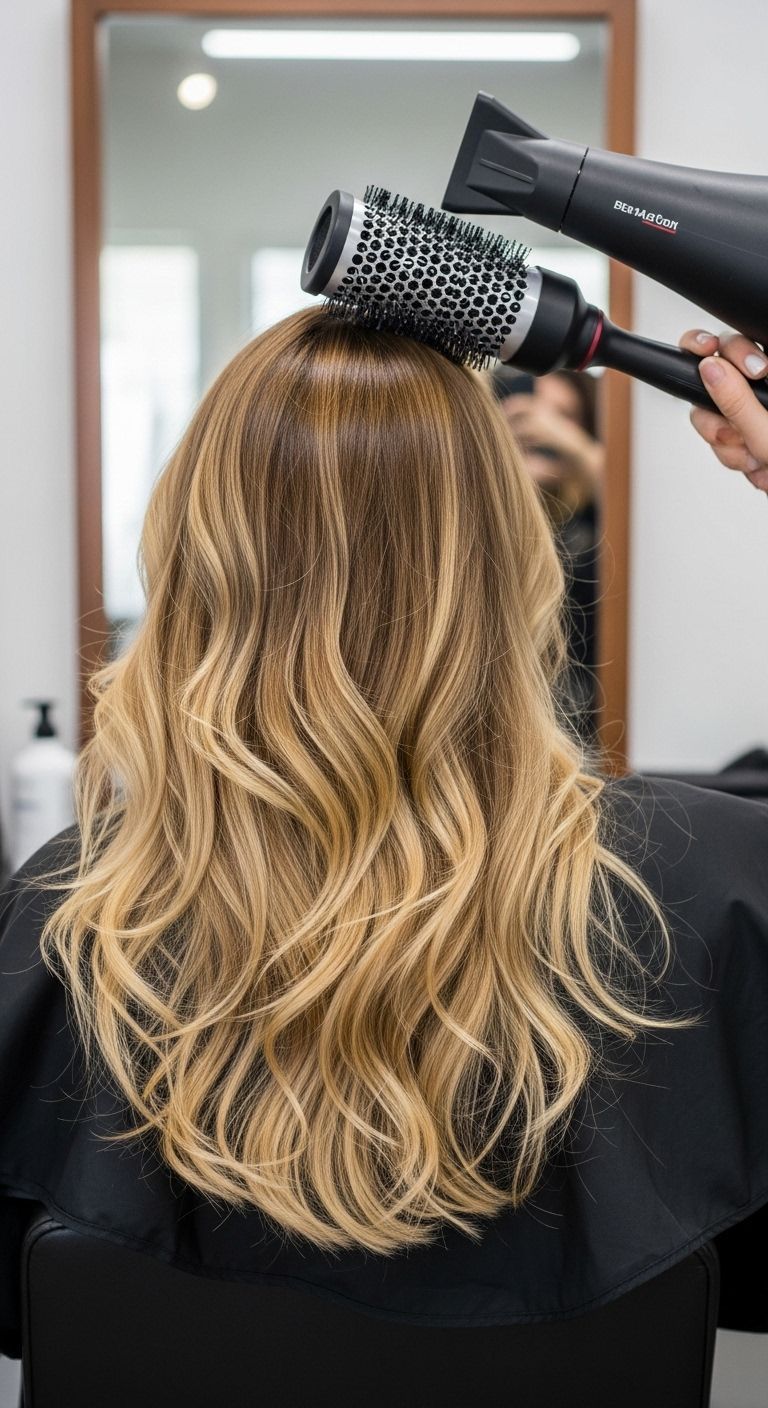 Piega luminosa su capelli biondi