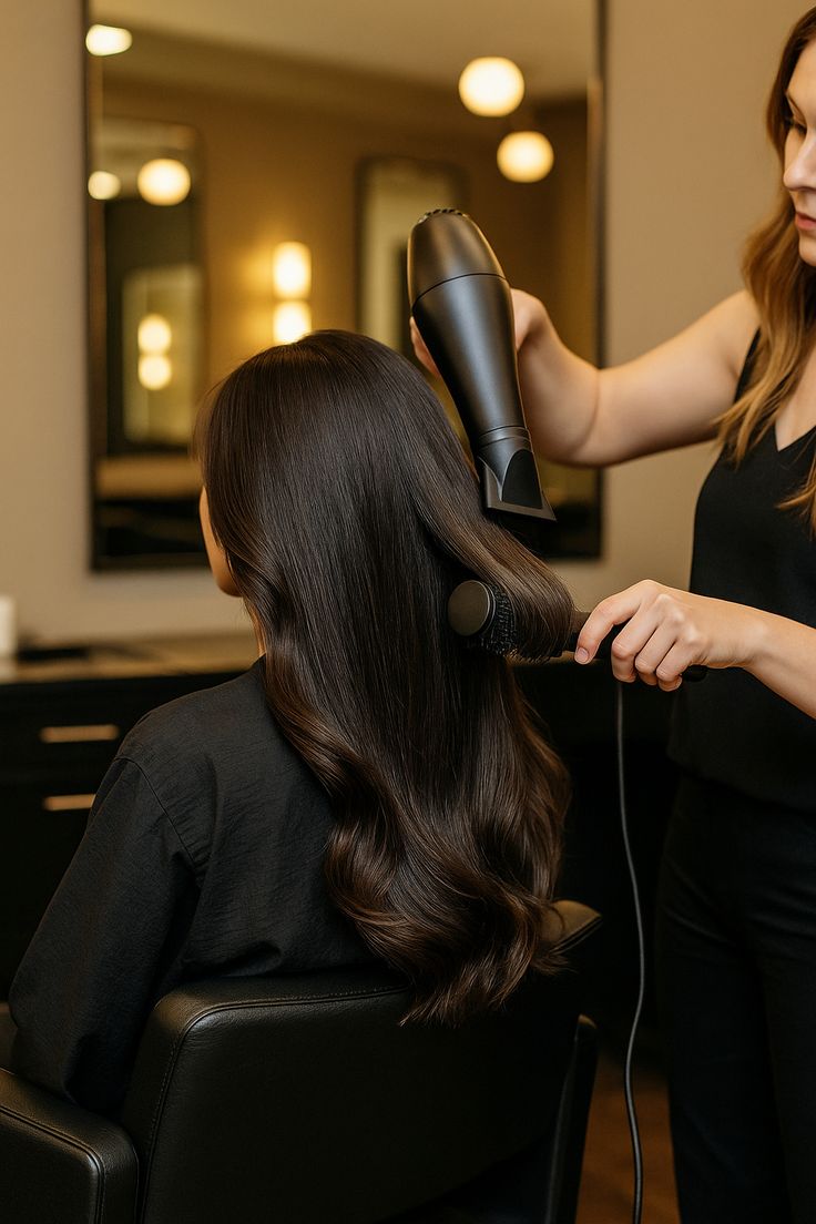 Lavorazione professionale su capelli castani